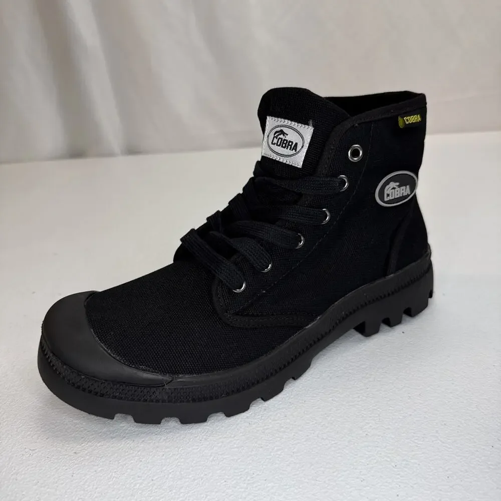 Cobra Lofa Hi Canvas Work Boot Men Black High Top Tactical Sneaker Shoes Sz 8.5